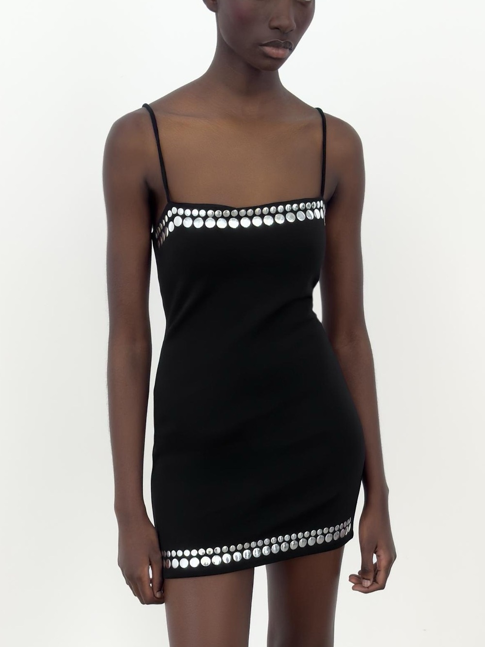 Zara Studded Black Mini Dress NWT